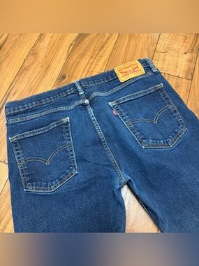Levis 514 Jeans Mens 36x34 Blue Denim Slim Straight Dark Wash 100% Cotton